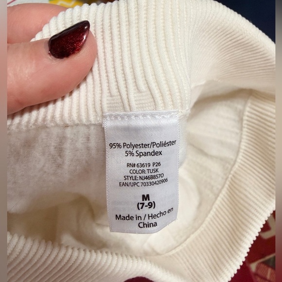 Cream Ribbed Leggings - Picture 4 of 6